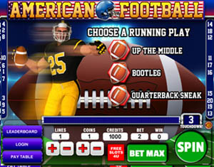 American Football Running Play Bonus Game