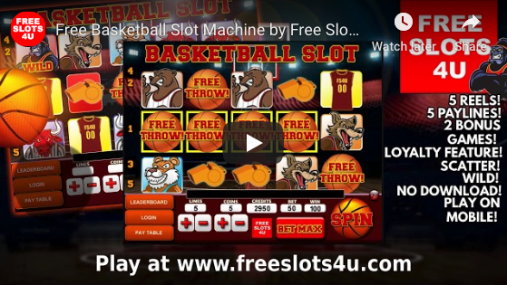 Basketball Slot Machine by FreeSlots4U.com on Youtube.