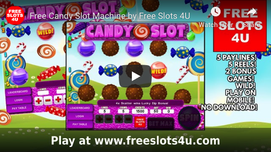 Candy Slot Machine by FreeSlots4u.com on Youtube.