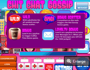 Chit Chat Gossip Slot Desktop Paytable