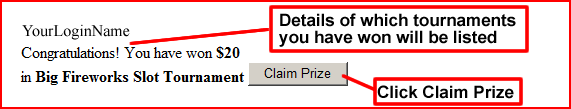 Confirm which prize you want to claim