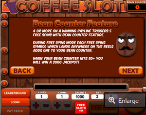 Coffee Slot Desktop Paytable