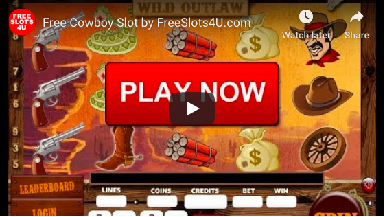 Cowboy Slot Machine by FreeSlots4U.com on Youtube.