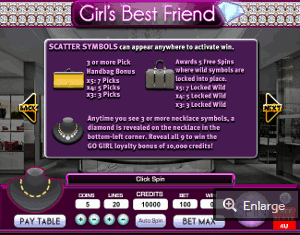 Girls Best Friend Slot Desktop Paytable