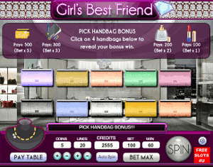 Girls Best Friend Slot Pick an Item Bonus