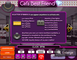Girls Best Friend Slot Mobile Paytable