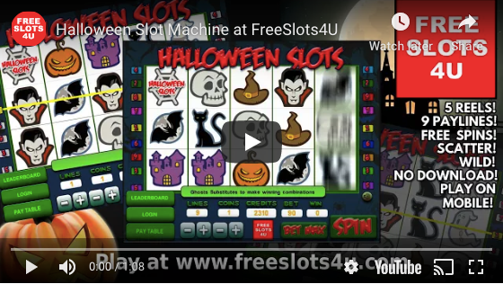 FreeSlots4U Halloween Slot Youtube Video