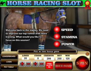 Horse racing slot Bonus Game