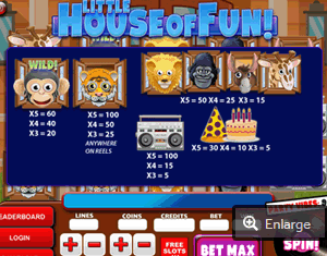 Little house of fun slot game  paytable