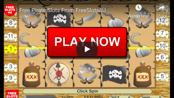 Pirates Slot Machine by FreeSlots4U.com on Youtube.