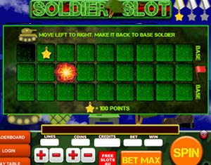 Soldier slot minefield Bonus Game