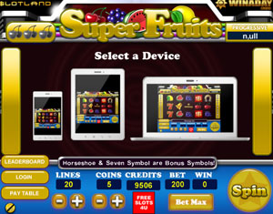 Super Fruits Slot Pick an Item Bonus Game Screenshot