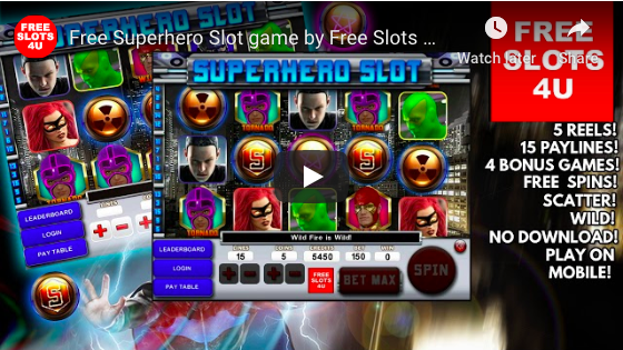 SuperHero Slot Machine by FreeSlots4U.com on Youtube.