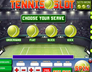 Tennis Slot Machine Super Serve Bonus Game