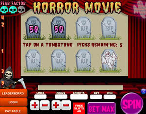 Horror Movie slot tombstone pick bonus Game