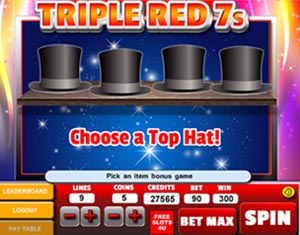Triple Red 7s Slot Bonus Game