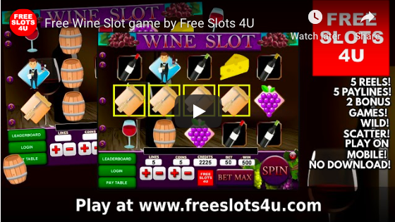 Wine Slot Machine by FreeSlots4U.com on Youtube.